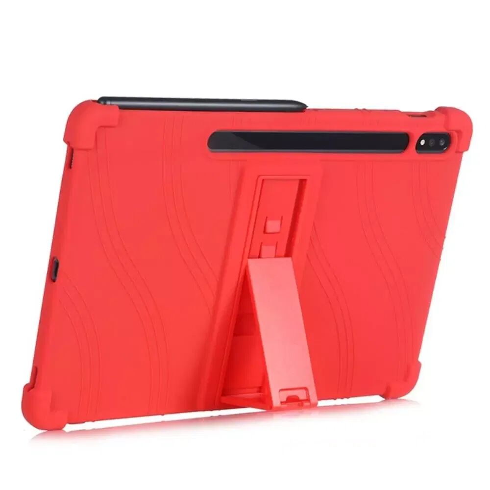 INCOVER Samsung Galaxy Tab S7 Silikon Deksel m. Stativ - Rød