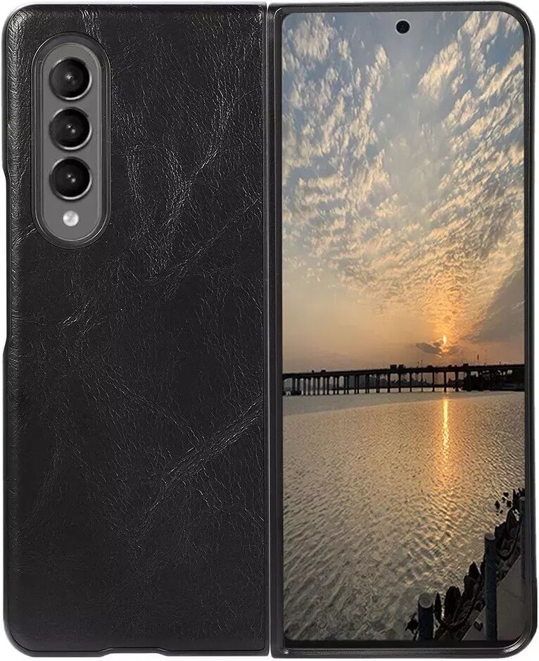 INCOVER Samsung Galaxy Z Fold3 (5G) Bakside - Skinn Struktur - Svart