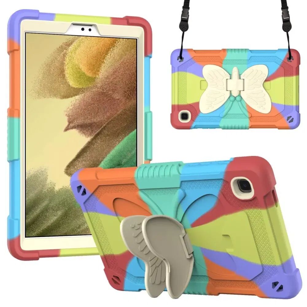 INCOVER Samsung Galaxy Tab A7 Lite Butterfly Kickstand Barnedeksel - Regnbue V1