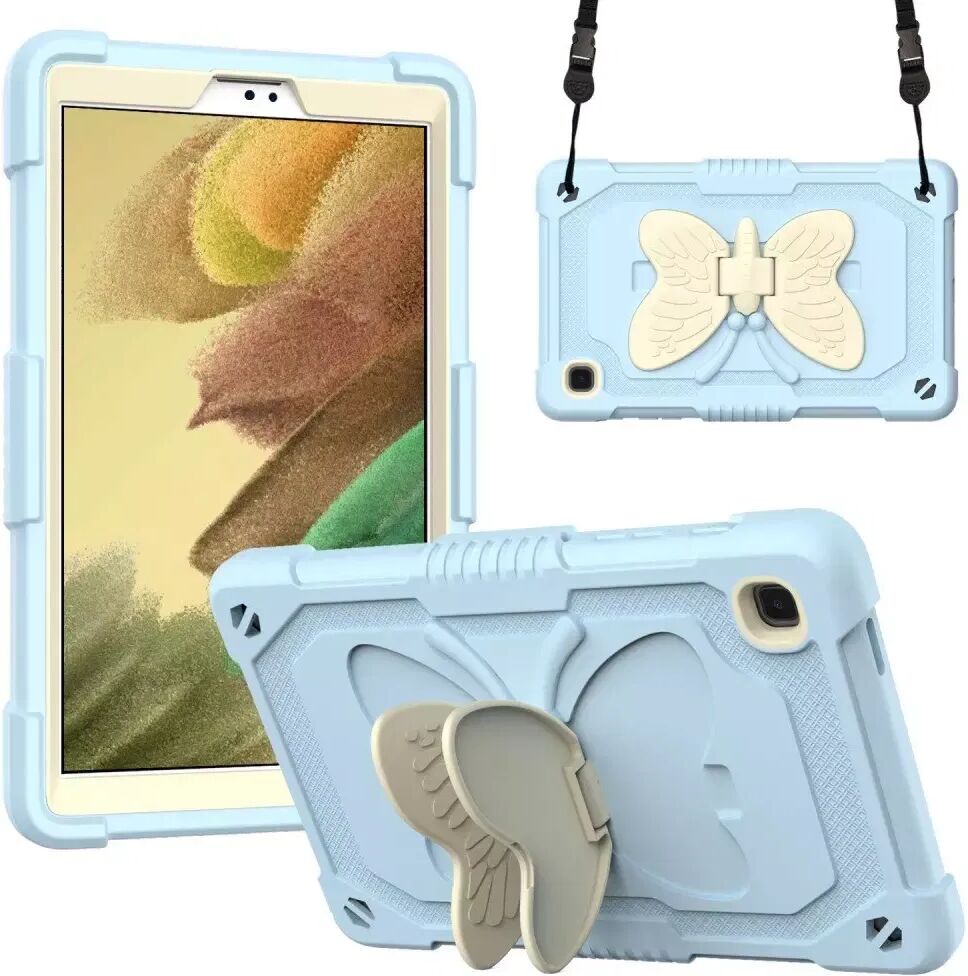 INCOVER Samsung Galaxy Tab A7 Lite Butterfly Kickstand Barnedeksel - Grå / Blå