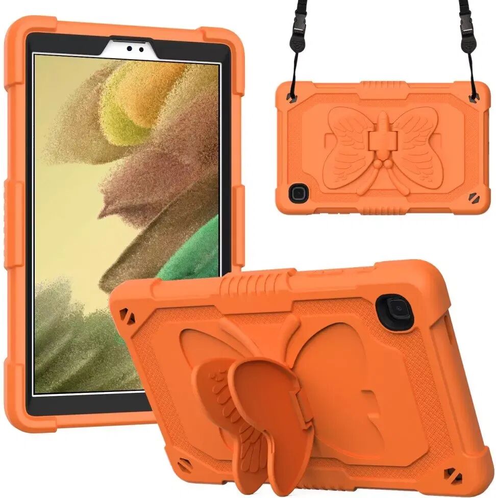 INCOVER Samsung Galaxy Tab A7 Lite Butterfly Kickstand Barnedeksel - Oransje