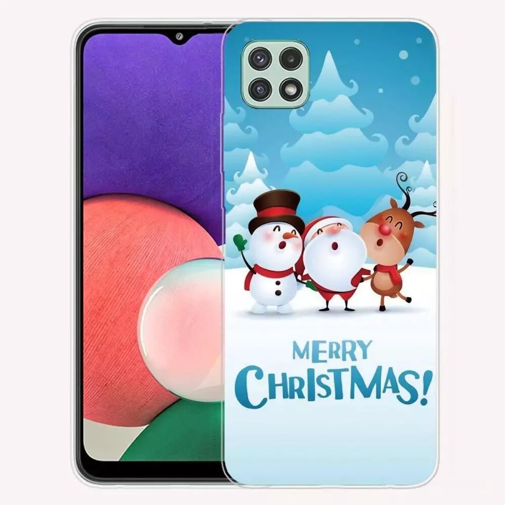 INCOVER Samsung Galaxy A22 (5G) TPU Plast Juledeksel - Merry Christmas - Julenissen og Venner
