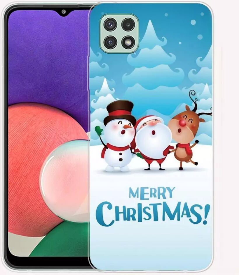 INCOVER Samsung Galaxy A22 (5G) TPU Plast Juledeksel - Merry Christmas - Julenissen og Venner