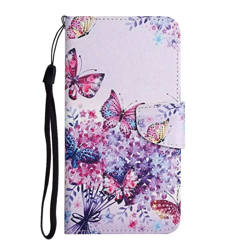 INCOVER Samsung Galaxy S22 Ultra PU Skinn Flip Deksel med Lommebok - Nydelige Sommerfugler