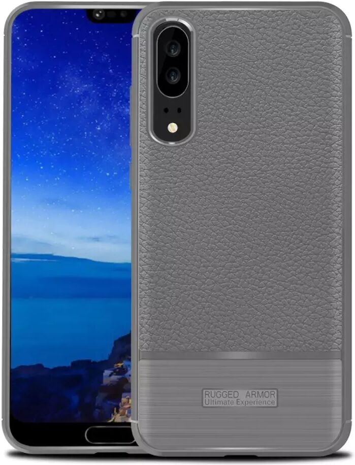 INCOVER Huawei P20 Litchi Fleksibelt Deksel - Grå