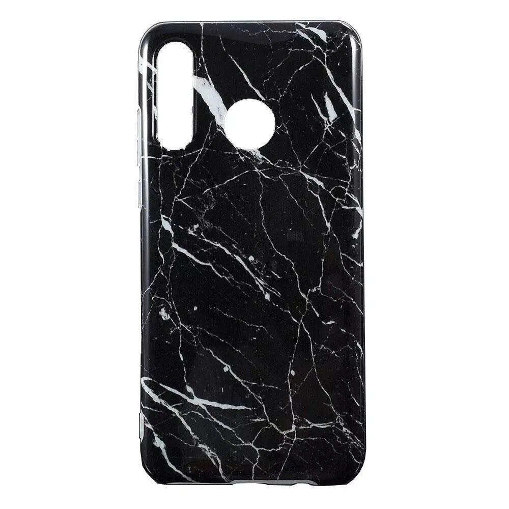 INCOVER Huawei P30 Lite TPU Plastdeksel m. Svart Marmor Look