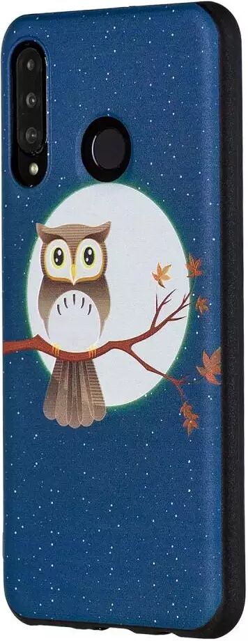 INCOVER Huawei P30 Lite Fleksibel Plastik Deksel - Owl & Moon