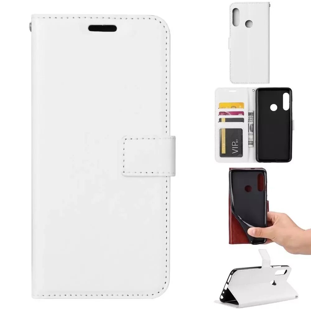 INCOVER Huawei P Smart Z Skinn Flip Deksel med Lommebok Hvit