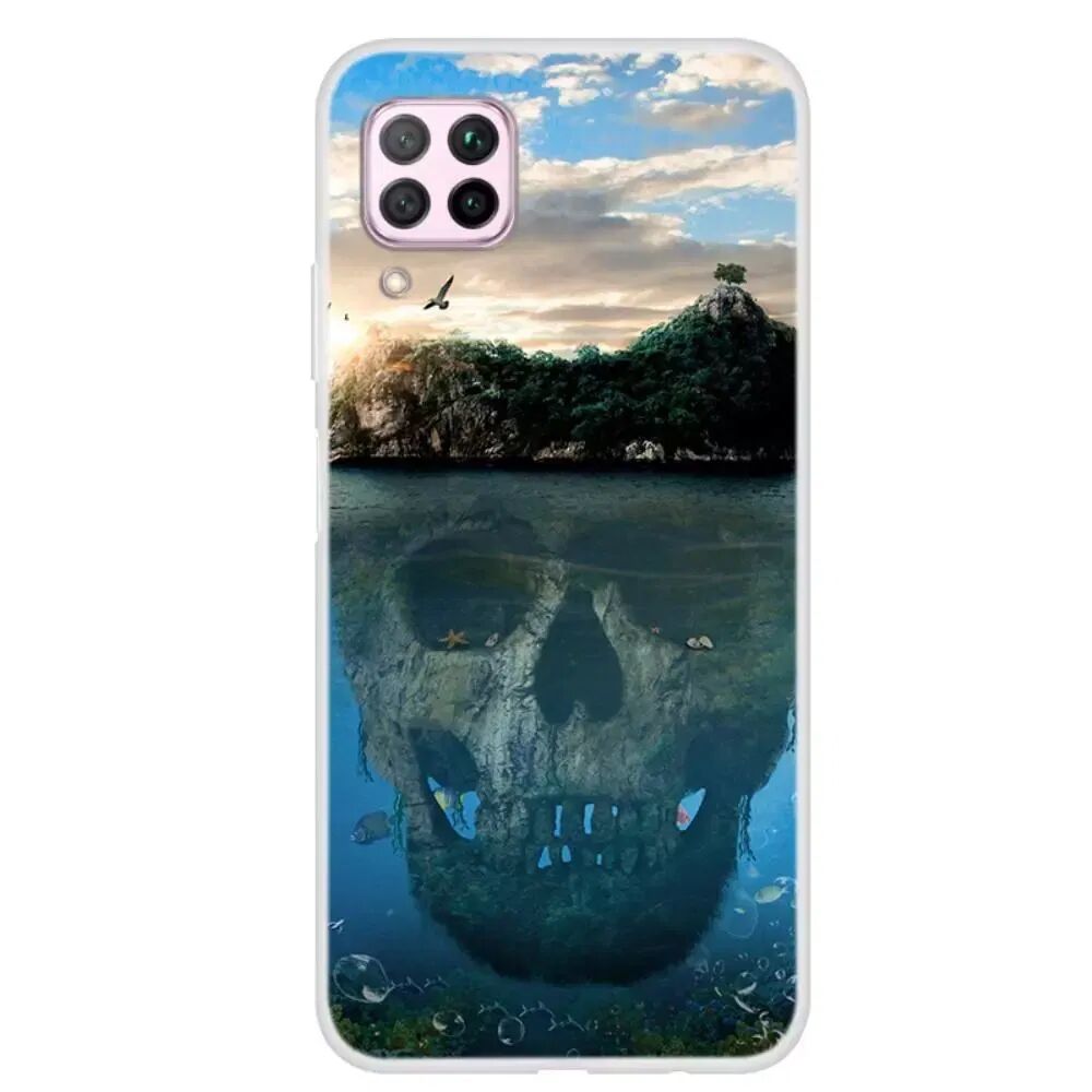 INCOVER Huawei P40 Lite Fleksibel Plast Deksel - Skull