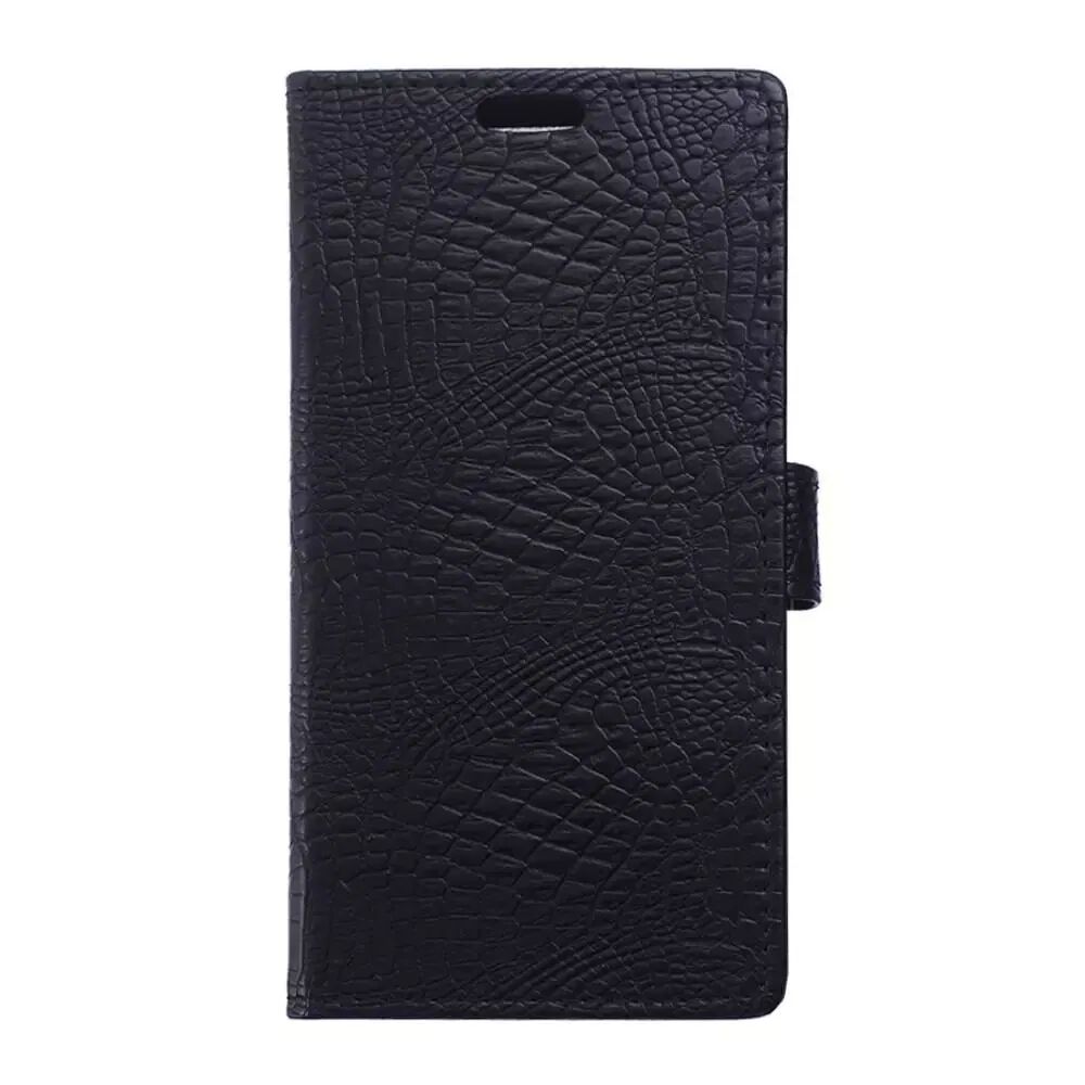 INCOVER Huawei Y6 2 Compact Blankt Krokodille Etui med Lommebok Svart