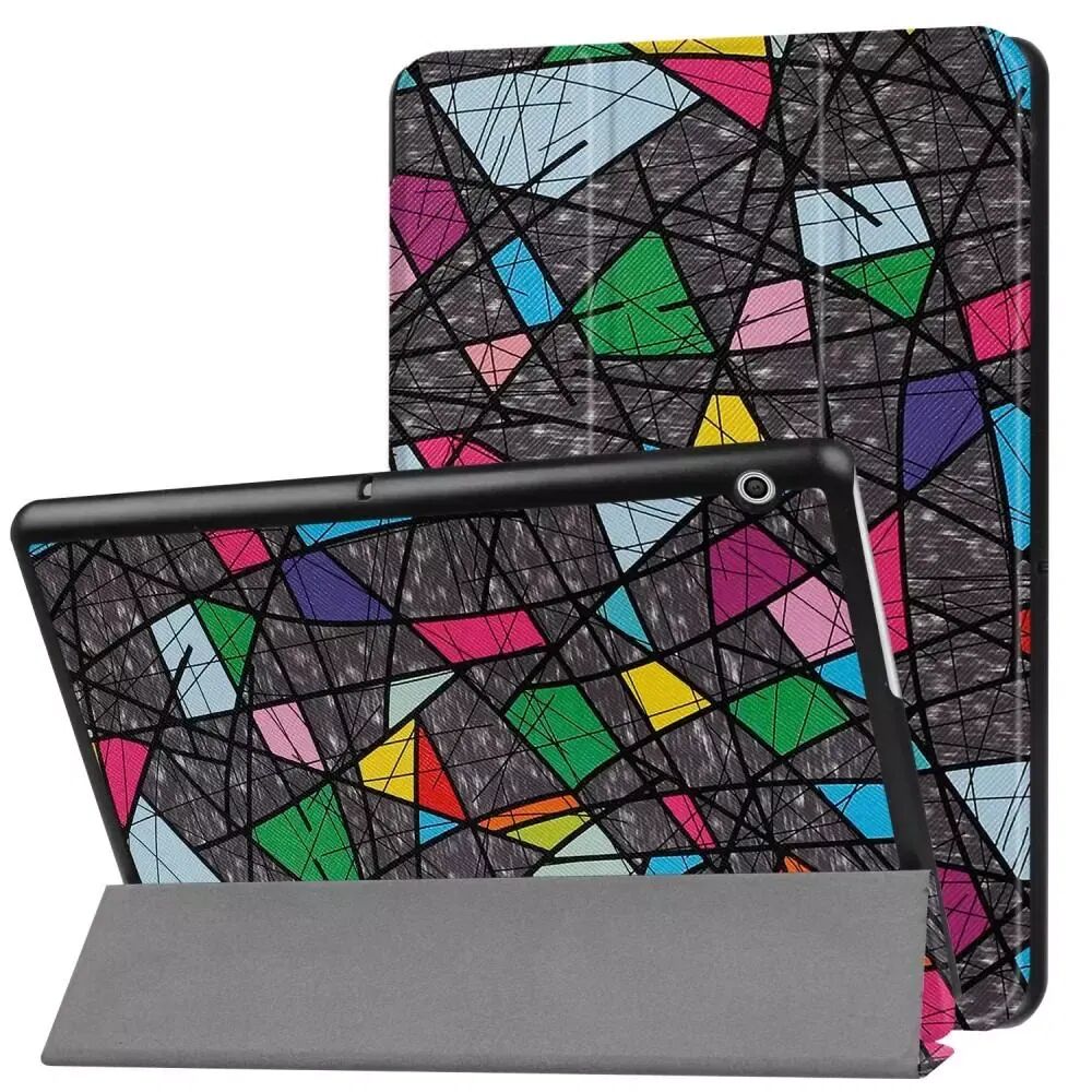 INCOVER Huawei MediaPad T3 10 9.6" Deksel - Tri-Fold Skinndeksel "Crazy Patterns" Grå