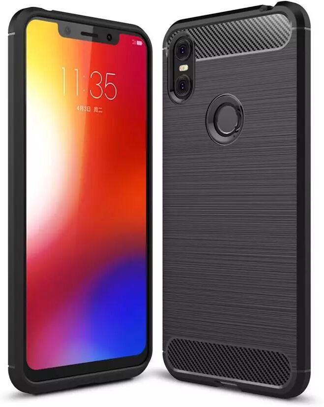 INCOVER Motorola One Brushed Carbon Fiber Texture Fleksibelt Deksel Svart