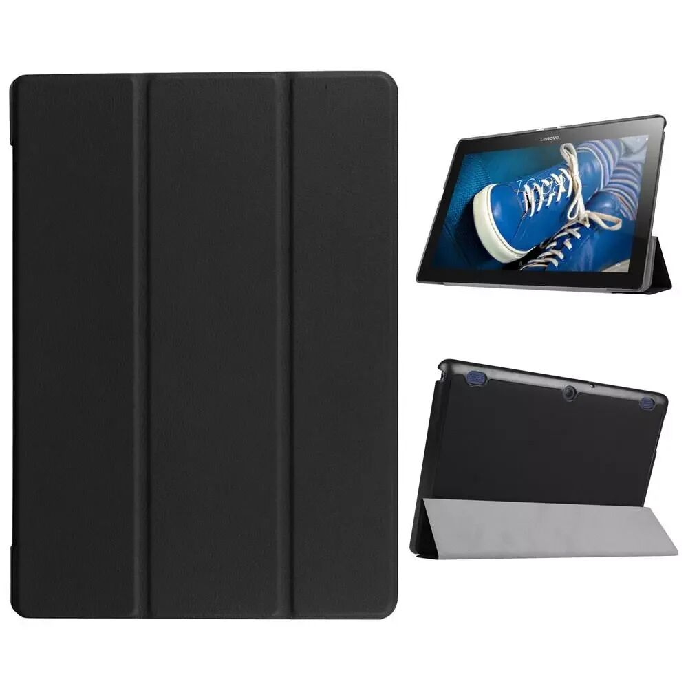 INCOVER Lenovo Tab 2 A10-30 Tri-Fold Magnetic Hard Case Etui Svart