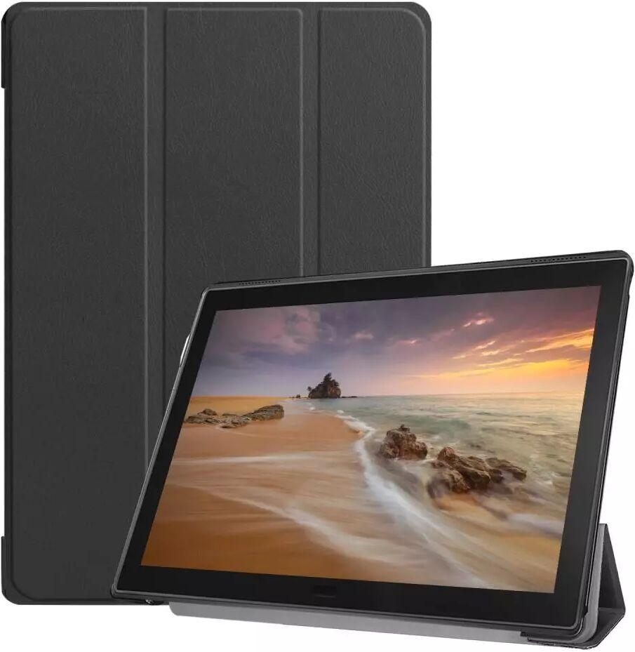 INCOVER Lenovo Tab E10 Skinn Deksel med Tri-fold Stand - Svart