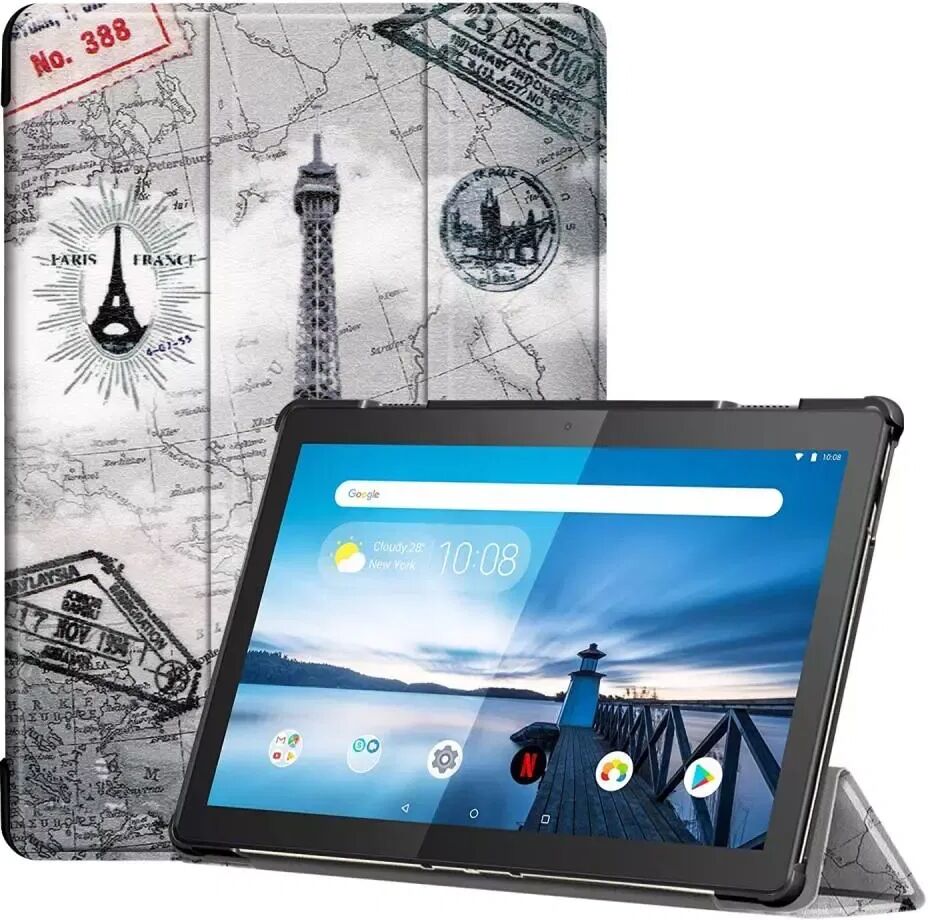 INCOVER Lenovo Tab M10 PU Skinndeksel Tri-Fold m. Ståfunksjon - Eiffeltårnet