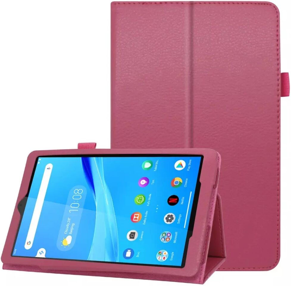 INCOVER Lenovo Tab M8 (2nd Gen.) 8" Litchi Skinn Deksel med Magnetisk Lukking & Stativfunksjon - Mørk Rosa