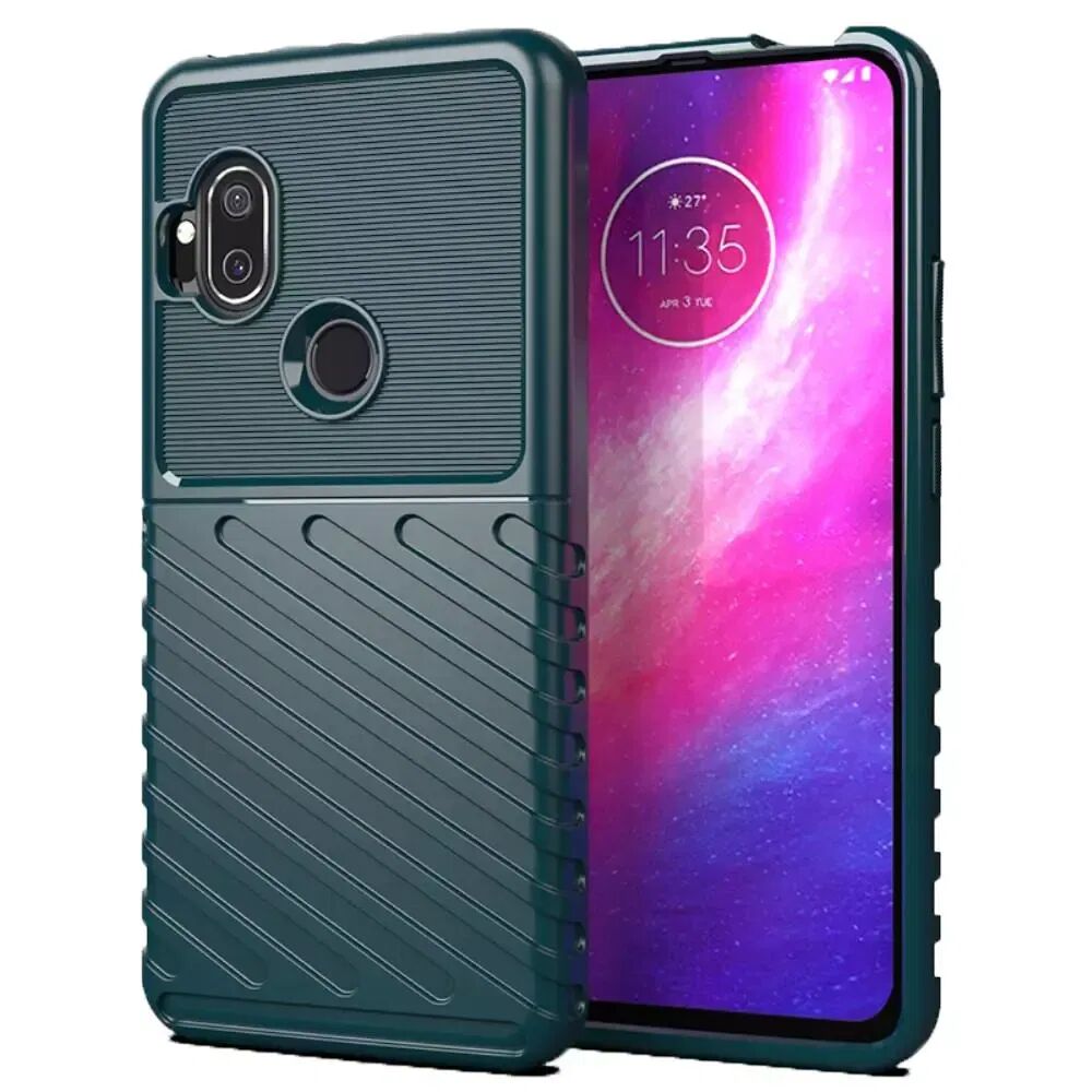 INCOVER Motorola One Hyper Power Thunder Series Twill Plastdeksel - Grønn