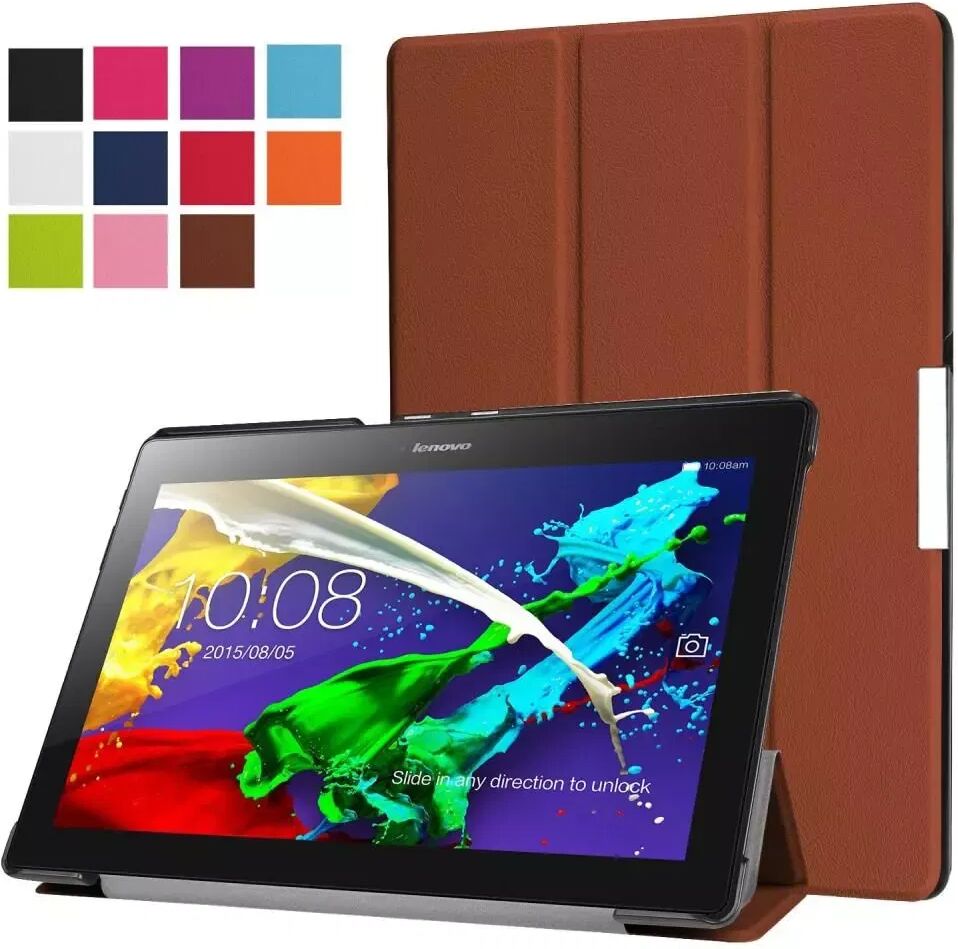 INCOVER Lenovo Tab3 10 Tri-Fold Magnetic Hard Case Etui Brun