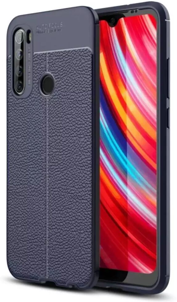 INCOVER Xiaomi Redmi Note 8T Fleksibelt Plastdeksel Litchi Tekstur - Blå