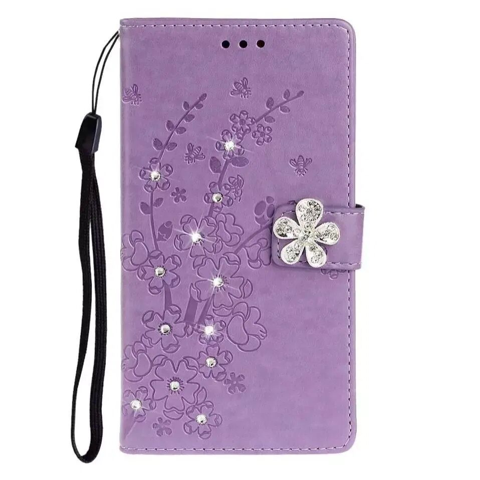 INCOVER Xiaomi Redmi Note 8T Skinndeksel med Lommebok - Lilla Blomster