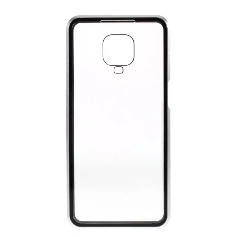 INCOVER Xiaomi Note 9 Pro 360⁰ Magnetisk Deksel med Glass Bak og Forside - Sølv