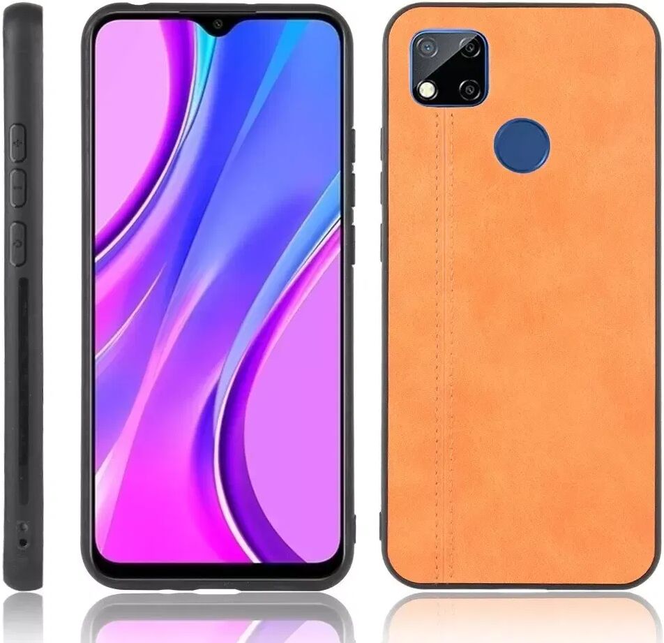 INCOVER Xiaomi Redmi 9C - Skinnbelagt Deksel - Oransje