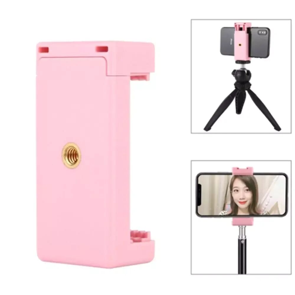 Puluz Mount Phone Clamp Til Selfiestick Tripod - Pink