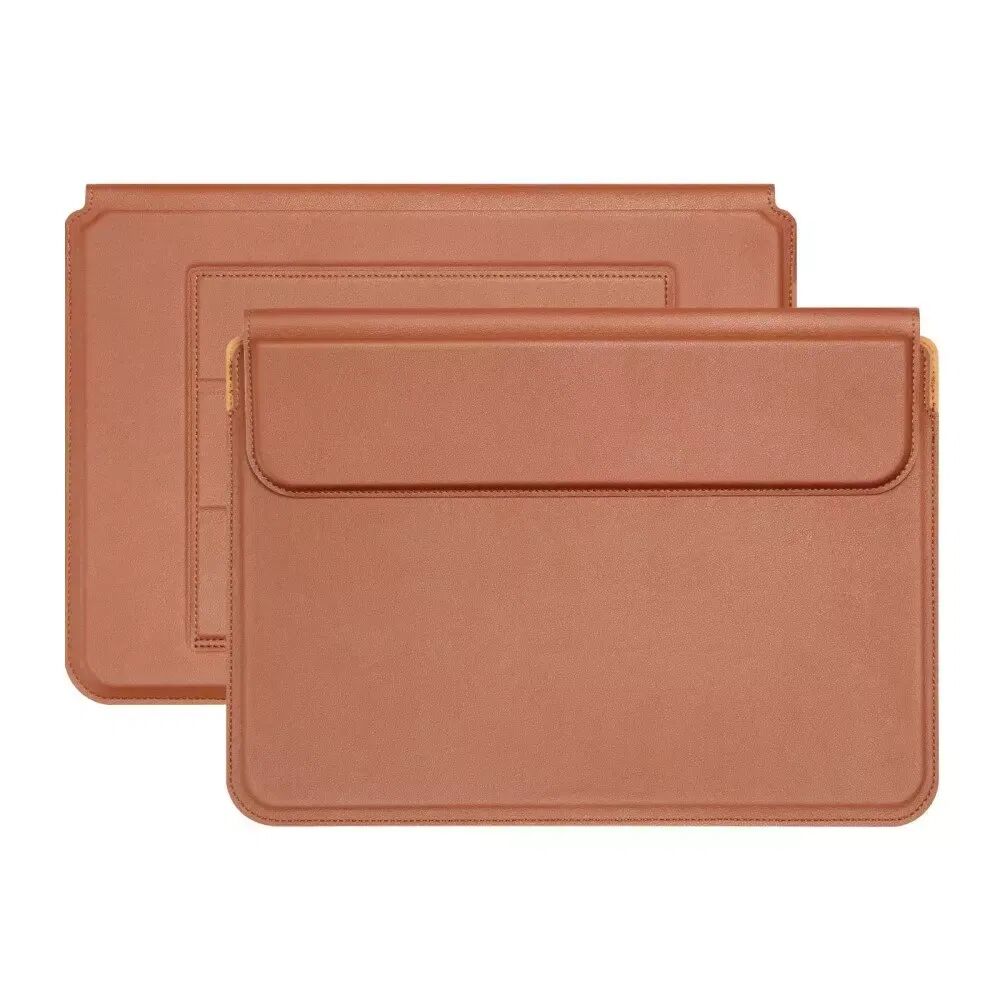 INCOVER Tri-fold PU Skinn MacBook Sleeve 15-16" - Brun