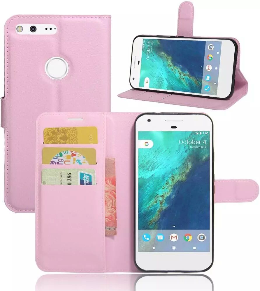 INCOVER Google Pixel PU skinn Flipdeksel m. Kortholder - Pink