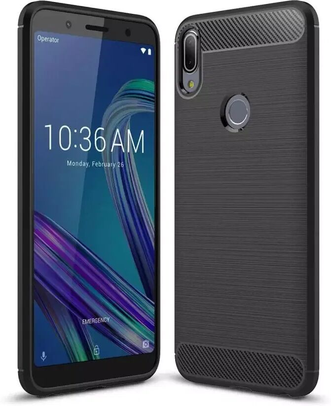 INCOVER Asus Zenfone Max Pro (M1) Brushed Karbon Fiber Texture TPU Deksel Svart