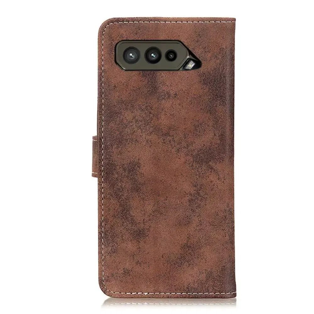 INCOVER Asus ROG Phone 5 Vintage Leather Flip Cover med Lommebok - Mørkebrun