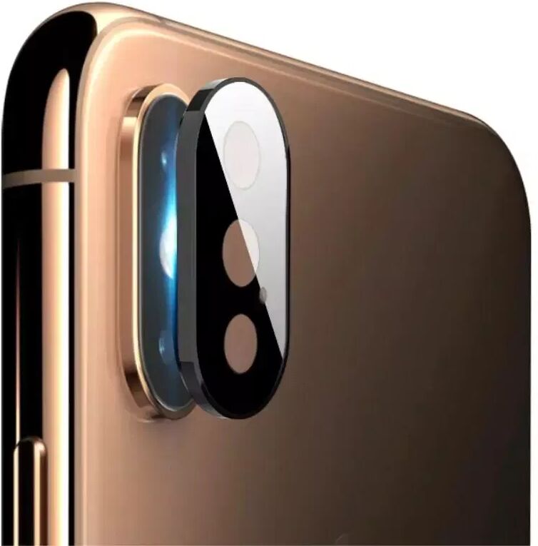 INCOVER iPhone Xs Max Herdet Glass med Metalramme til Kameralinse - Svart