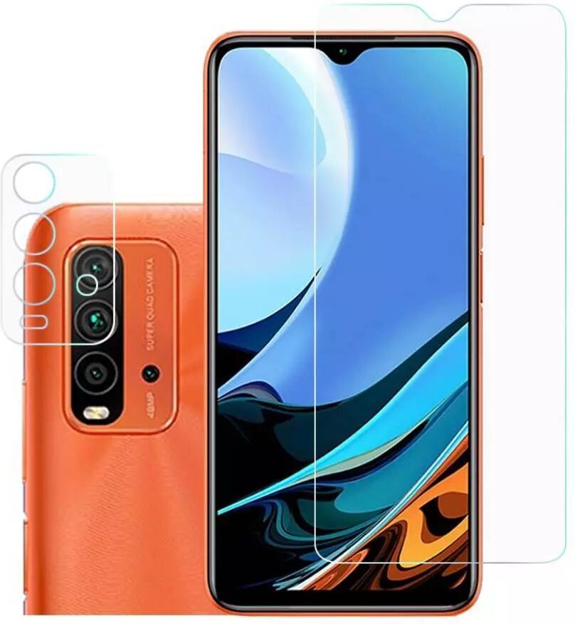 INCOVER Xiaomi Redmi 9T Kamera & Skjermbeskytter - Case-Friendly - Gjennomsiktig