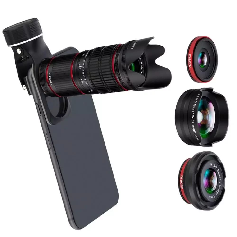 INCOVER Smartphone Kameralinse m. 3 x Linser - Svart
