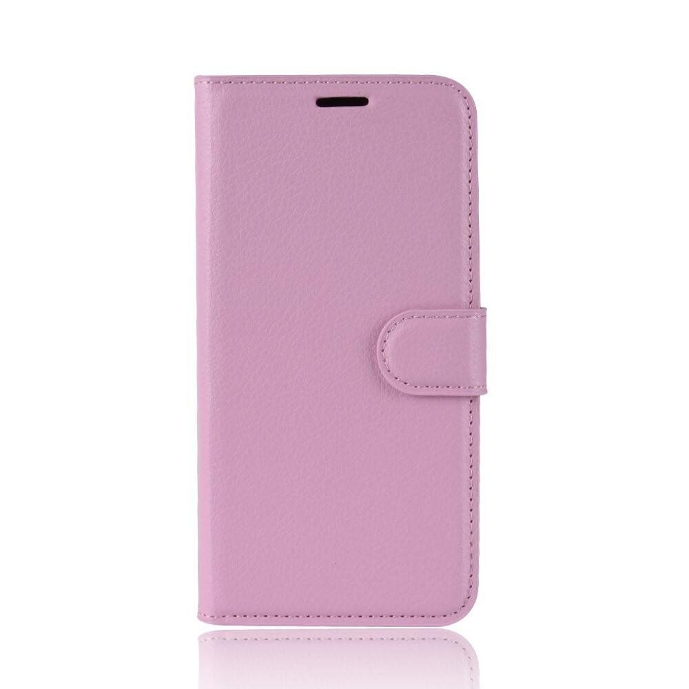INCOVER OnePlus 7 Skinn Flip Deksel m. Stand og Kortholder - Pink