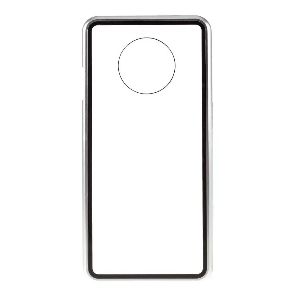 INCOVER OnePlus 7T Magnetisk Metallramme m. Glass Bakdeksel - Sølv