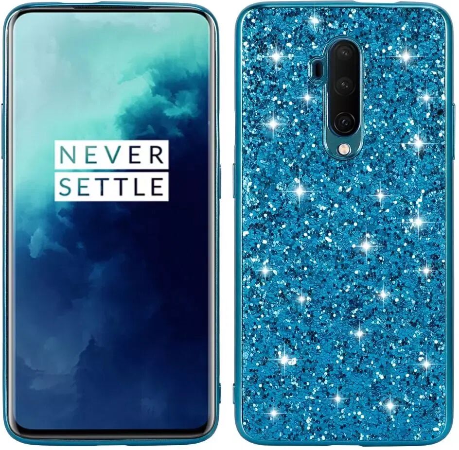 INCOVER OnePlus 7T Pro Plastdeksel med Glitter - Blå