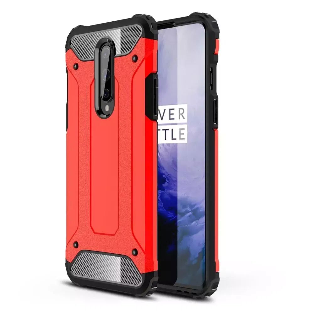 INCOVER OnePlus 8 Armor Guard Hardt Plastdeksel - Rød