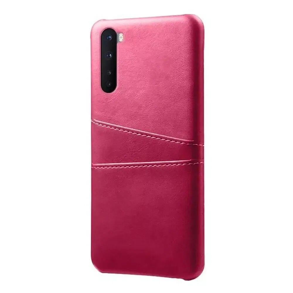 INCOVER OnePlus Nord Plast Deksel med Skinntrekk & Kortholder Rosa