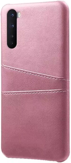 INCOVER OnePlus Nord Plast Deksel med Skinntrekk & Kortholder Rose Gold