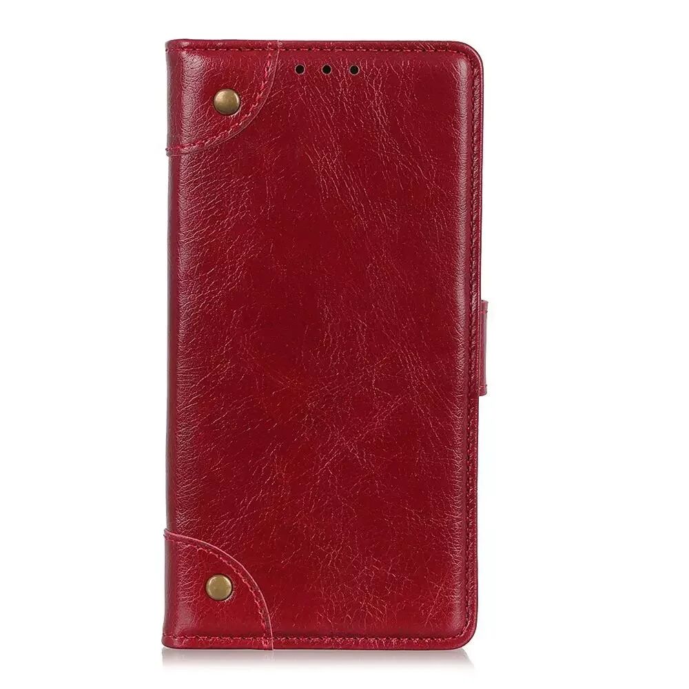 INCOVER OnePlus 8T Vintage Nøytralt Skinndeksel med Lommebok - Rød