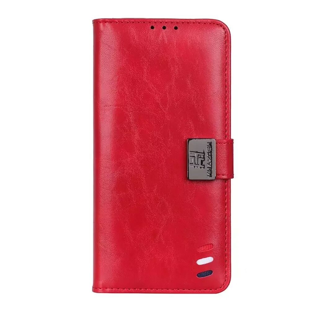 INCOVER OnePlus 8T PU Skinndeksel m. Lommebok & Striper - Rød