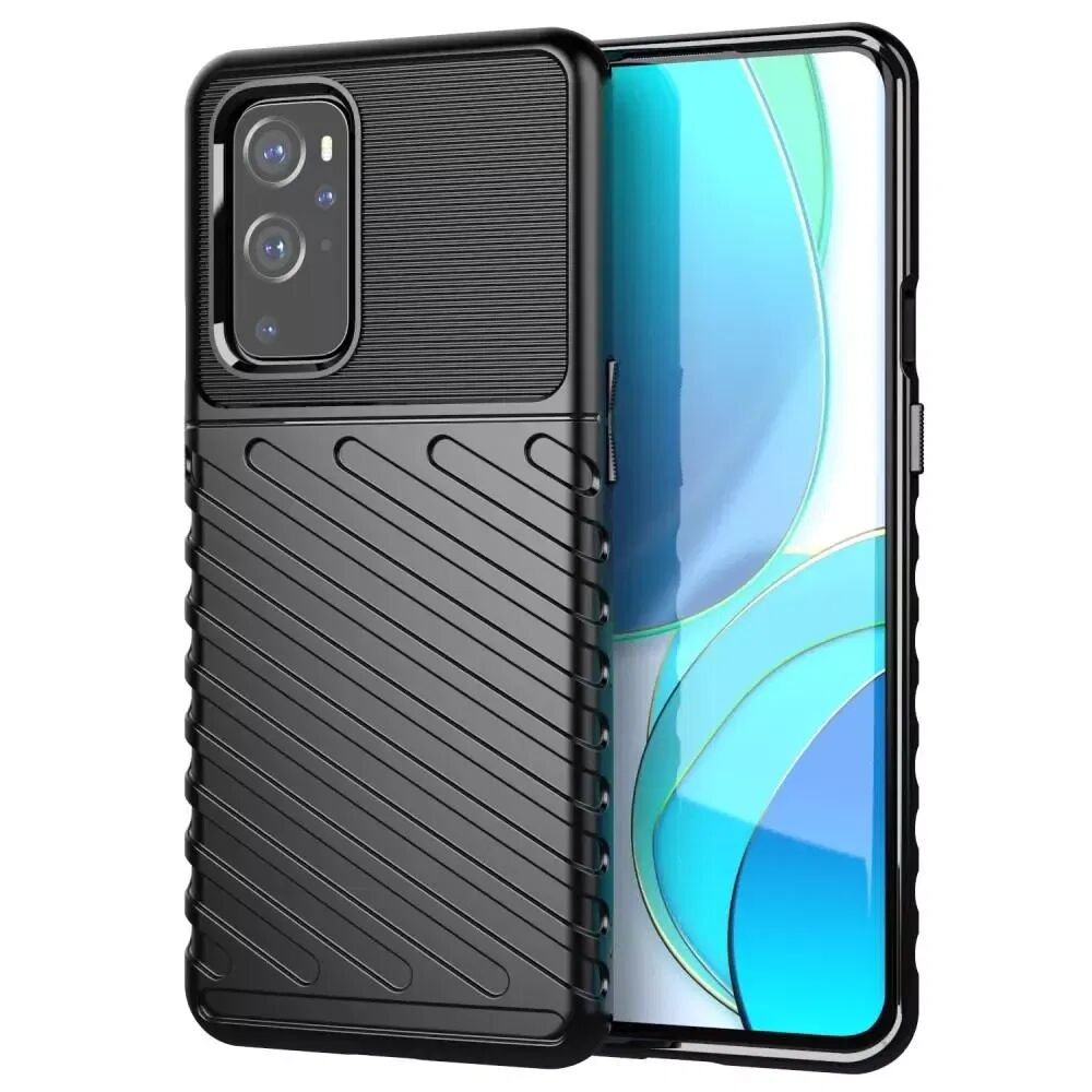 INCOVER OnePlus 9 Pro Thunder Series Twill Plast Deksel - Svart