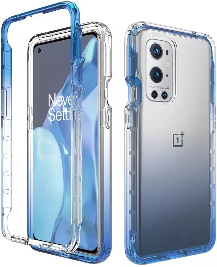 INCOVER OnePlus 9 Pro Hybrid Plast Deksel - Gjennomsiktig / Blå