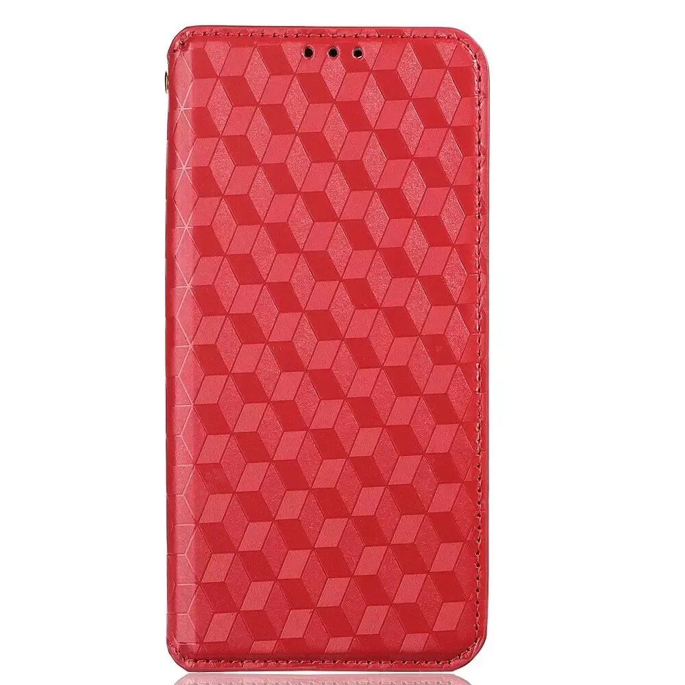 INCOVER OnePlus 10 Pro PU Skinn Flip Deksel med Lommebok - Rombe - Rød