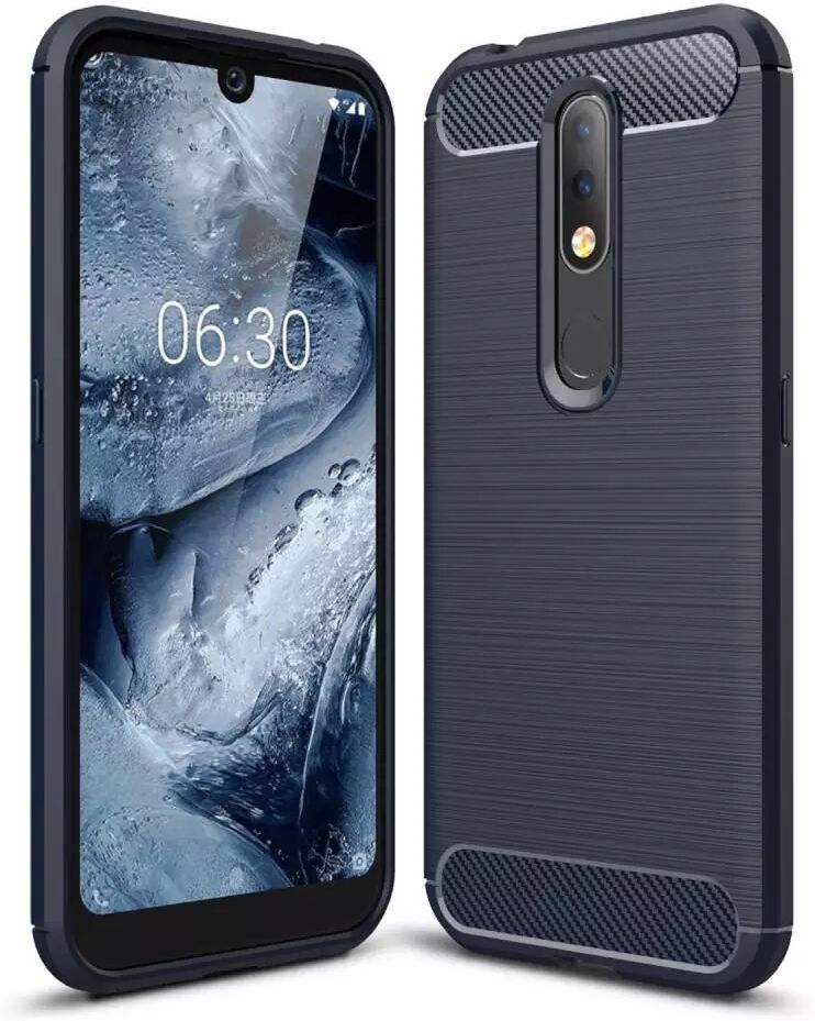 INCOVER Nokia 4.2 Plastdeksel Carbon Tekstur Blå