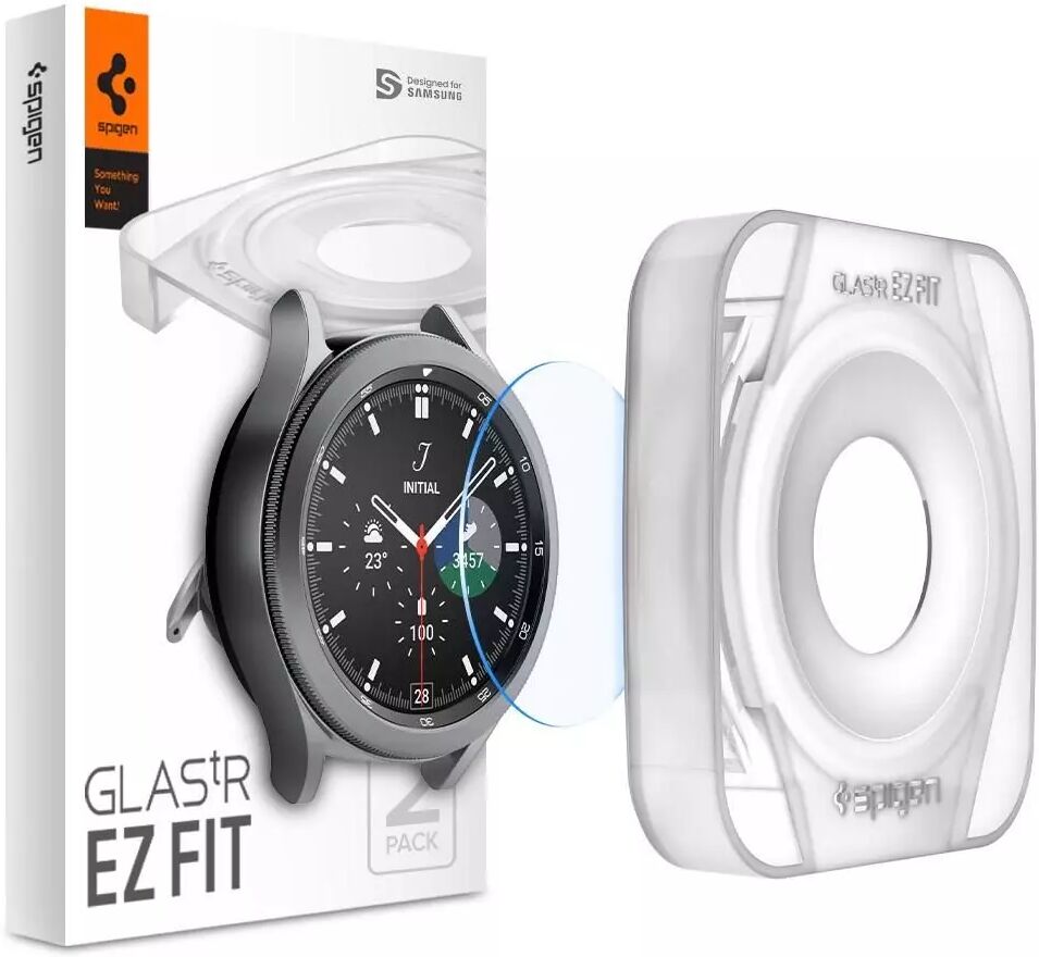 Spigen Samsung Galaxy Watch 4 Classic (42mm) Spigen EZ Fit GLAS.tR Skjermbeskytter - 2 stk - Gjennomsiktig