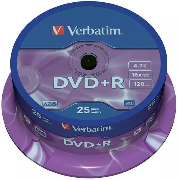 Verbatim DVD+R 16X med 4,7GB - 25 Stk.