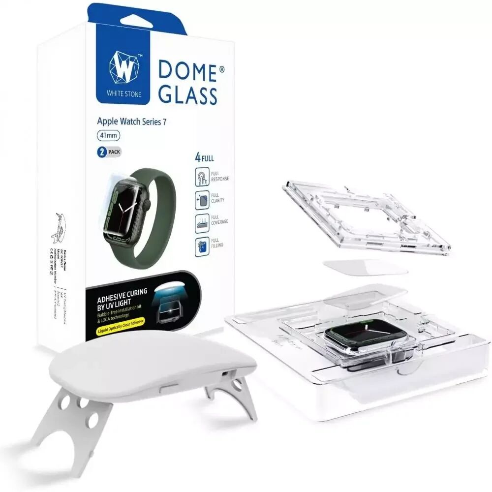 Whitestone Apple Watch 7 (41mm) Whitestone Dome Skjermbeskytter - Case Friendly - Gjennomsiktig