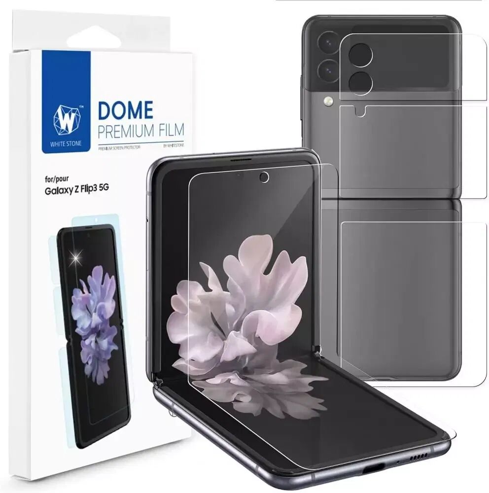 Whitestone Samsung Galaxy Z Flip3 (5G) Whitestone Dome Premium Skjermbeskytter Komplett Sett